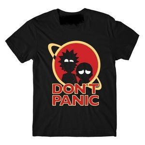 Rick And Morty T-shirt DON'T PANIC Unisex T-shirt Gift For Fan